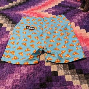 Barbell and pizza shorts